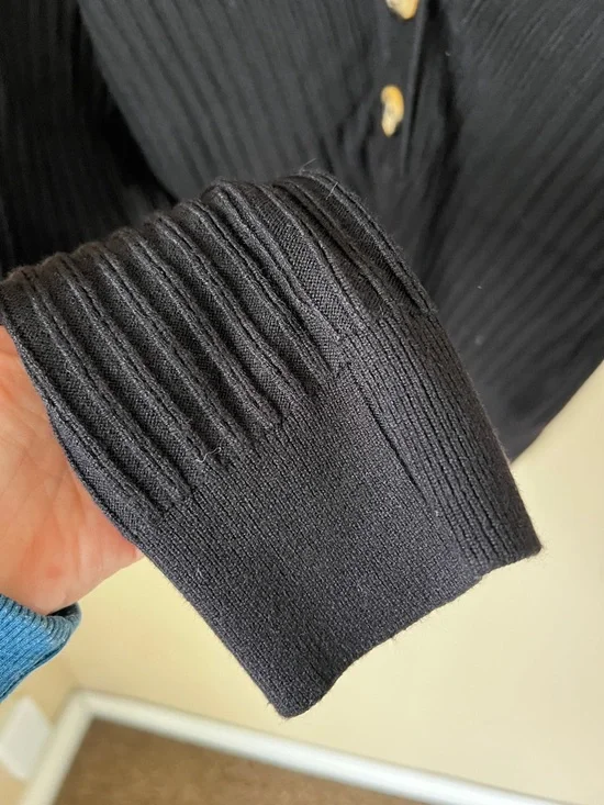 Anthropologie Pilcro black Kassidy ribbed deep v neck sweater - Picture 5 of 10